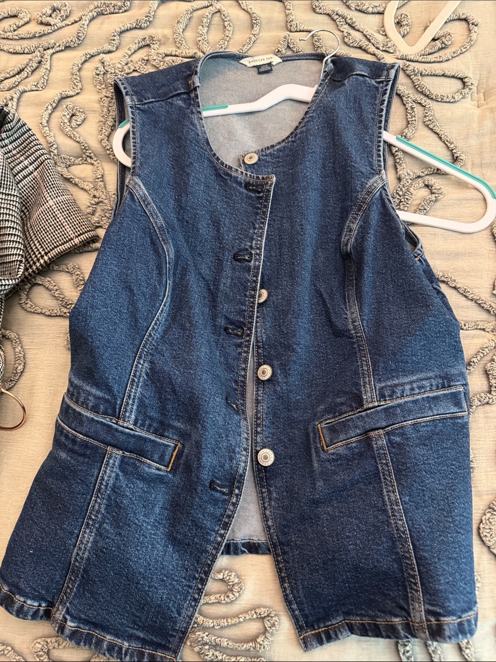 American Eagle Outfitters Dark Blue Denim Vest